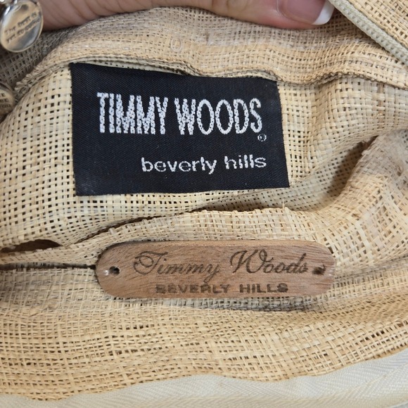 Vintage Timmy Woods Beverly Hills Lucite Top Handel Basket Bag Floral Beaded - Picture 8 of 8